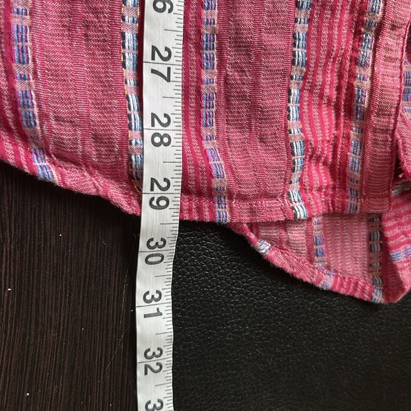 Anthropologie Pilcro The Bo Boyfriend Embroidered Buttondown Raspberry Pink Sz S - Picture 14 of 15